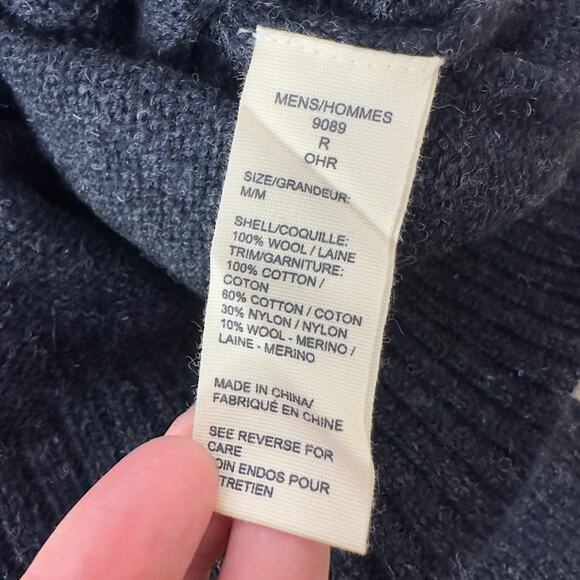 Woolrich Men's Medium Sweater Kennebeck Shetland 100% Wool Dark Gray Henley NWT - Picture 6 of 6